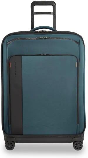 Briggs & Riley 29" Large Expandable Spinner - Checked Luggage for Travel, Suitcases with Wheels, Softside Rolling Bag for Men & Women, Self-Repairing Zipper - ZDX Collection, Ocean