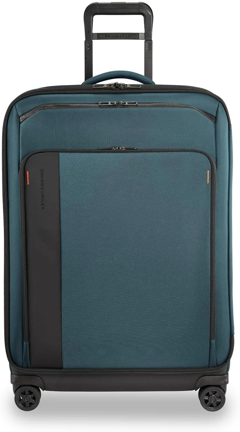 Briggs & Riley 29" Large Expandable Spinner - Checked Luggage for Travel, Suitcases with Wheels, Softside Rolling Bag for Men & Women, Self-Repairing Zipper - ZDX Collection, Ocean