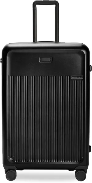 Briggs & Riley 30" Large Expandable Spinner - Checked Luggage for Travel, Suitcases with Wheels, Hardside Rolling Bag for Men & Women, Self-Repairing Zipper - Sympatico Collection, Black