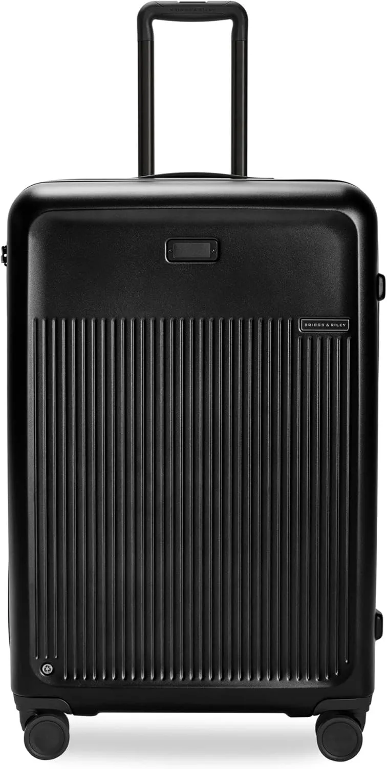 Briggs & Riley 30" Large Expandable Spinner - Checked Luggage for Travel, Suitcases with Wheels, Hardside Rolling Bag for Men & Women, Self-Repairing Zipper - Sympatico Collection, Black