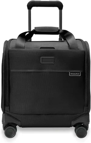 Briggs & Riley Cabin Spinner - Carry On Luggage for Travel, Suitcases with Wheels, Softside Rolling Bag for Men & Women, Fits Under Plane Seat, Interlocking Handle - Baseline Collection, Black