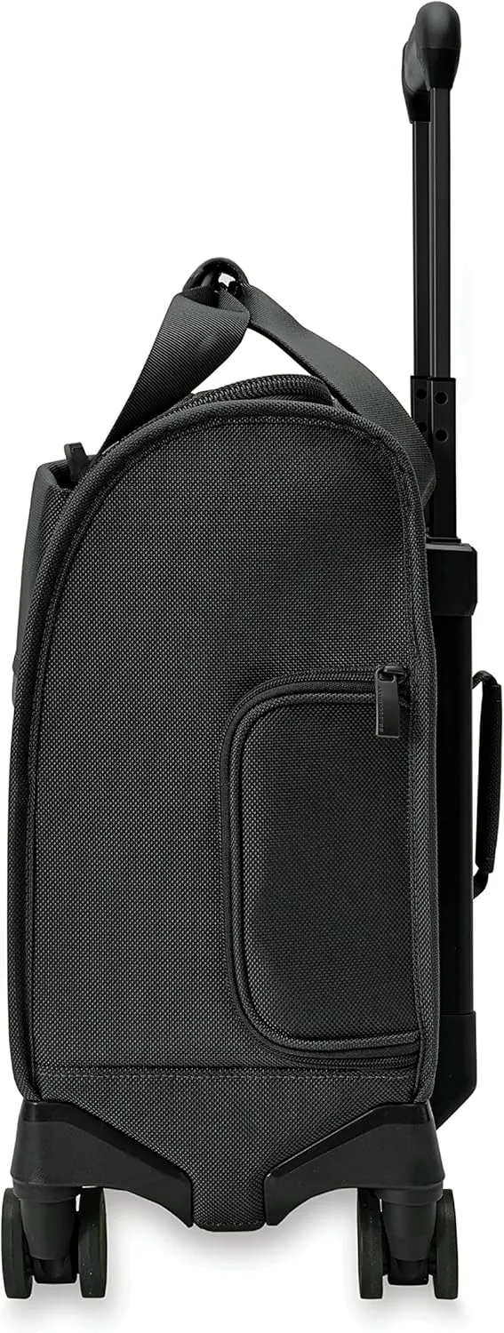 Briggs & Riley Cabin Spinner - Carry On Luggage for Travel, Suitcases with Wheels, Softside Rolling Bag for Men & Women, Fits Under Plane Seat, Interlocking Handle - Baseline Collection, Black