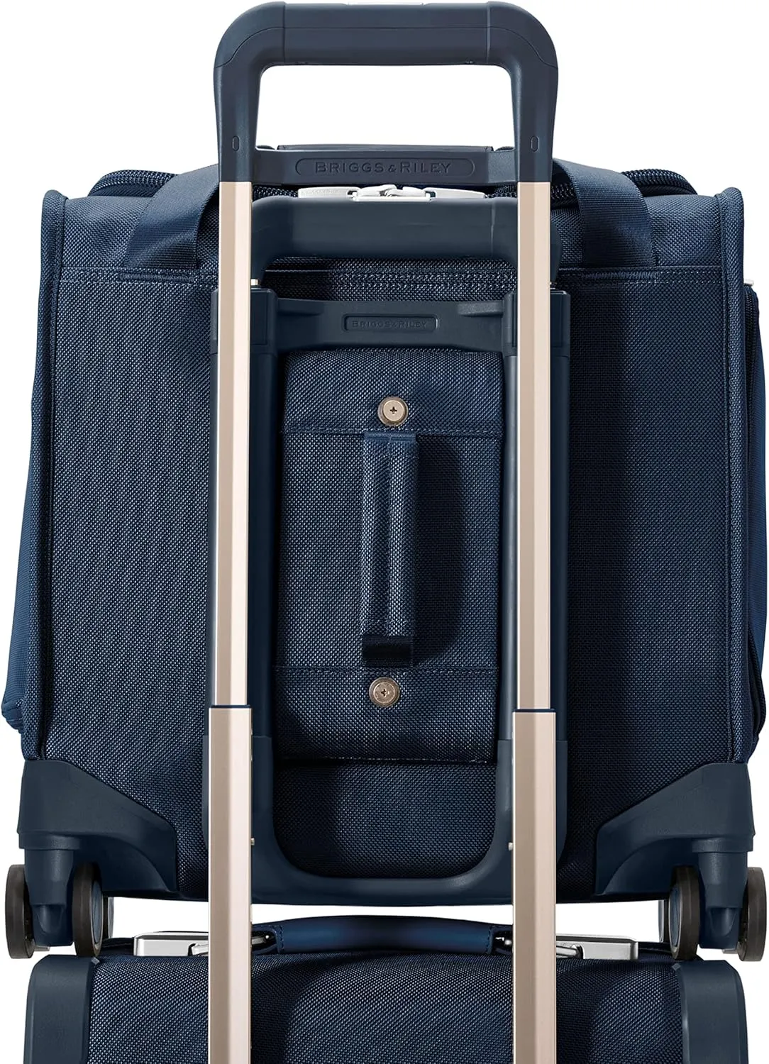 Briggs & Riley Cabin Spinner - Carry On Luggage for Travel, Suitcases with Wheels, Softside Rolling Bag for Men & Women, Fits Under Plane Seat, Interlocking Handle - Baseline Collection, Navy