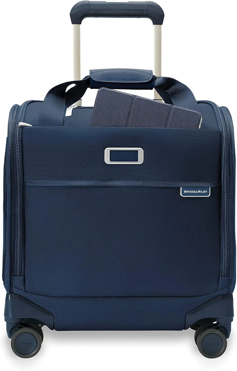 Briggs & Riley Cabin Spinner - Carry On Luggage for Travel, Suitcases with Wheels, Softside Rolling Bag for Men & Women, Fits Under Plane Seat, Interlocking Handle - Baseline Collection, Navy