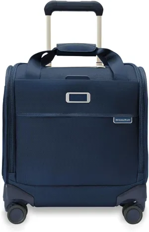 Briggs & Riley Cabin Spinner - Carry On Luggage for Travel, Suitcases with Wheels, Softside Rolling Bag for Men & Women, Fits Under Plane Seat, Interlocking Handle - Baseline Collection, Navy