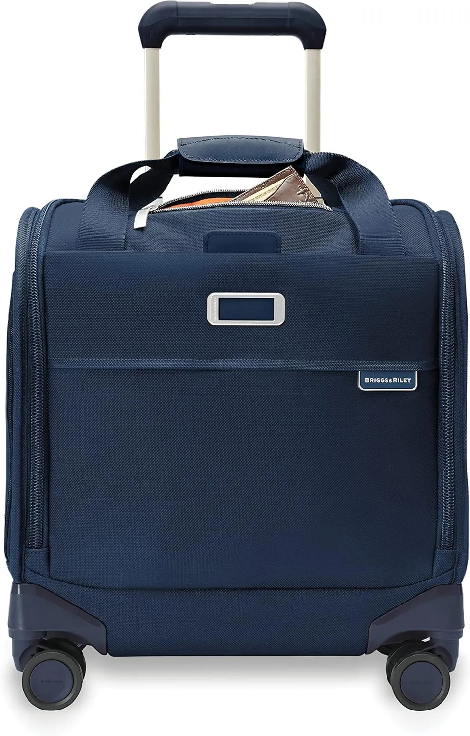 Briggs & Riley Cabin Spinner - Carry On Luggage for Travel, Suitcases with Wheels, Softside Rolling Bag for Men & Women, Fits Under Plane Seat, Interlocking Handle - Baseline Collection, Navy