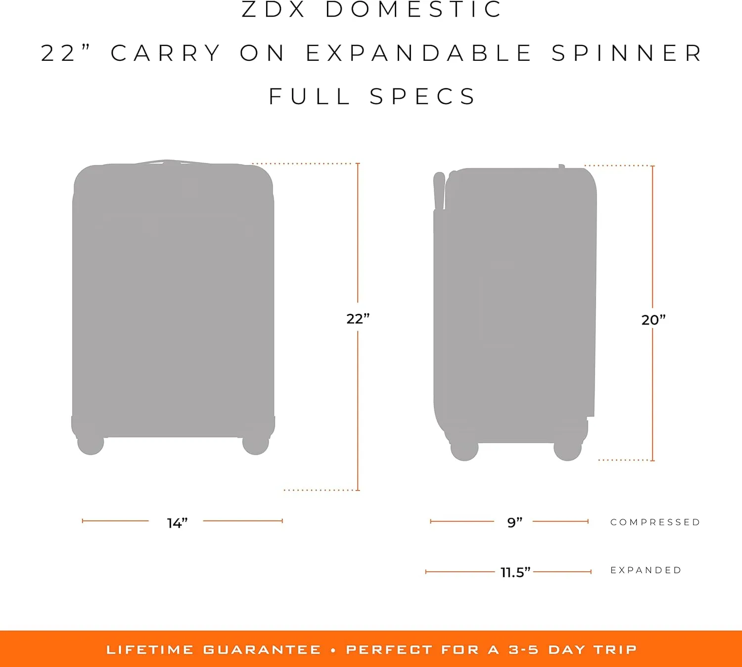 Briggs & Riley Domestic 22" Carry On Expandable Spinner - Luggage for Travel, Suitcases with Wheels, Softside Rolling Bag for Men & Women, Self-Repairing Zipper - ZDX Collection, Hunter