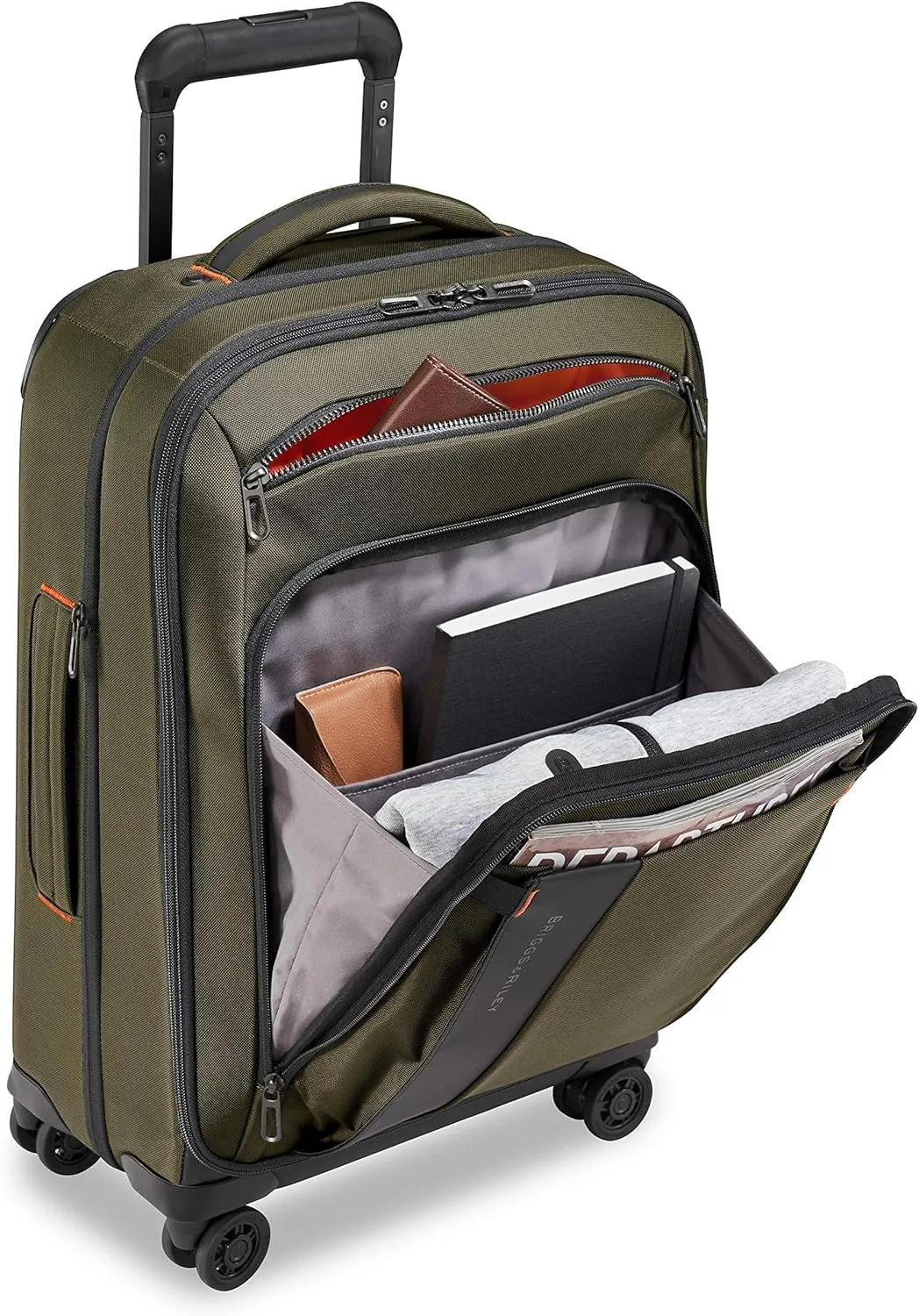Briggs & Riley Domestic 22" Carry On Expandable Spinner - Luggage for Travel, Suitcases with Wheels, Softside Rolling Bag for Men & Women, Self-Repairing Zipper - ZDX Collection, Hunter