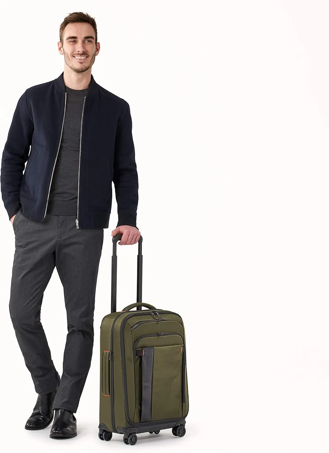 Briggs & Riley Domestic 22" Carry On Expandable Spinner - Luggage for Travel, Suitcases with Wheels, Softside Rolling Bag for Men & Women, Self-Repairing Zipper - ZDX Collection, Hunter