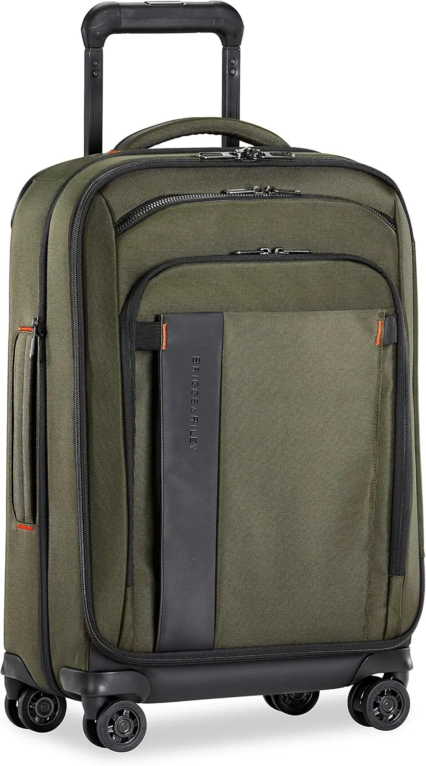 Briggs & Riley Domestic 22" Carry On Expandable Spinner - Luggage for Travel, Suitcases with Wheels, Softside Rolling Bag for Men & Women, Self-Repairing Zipper - ZDX Collection, Hunter