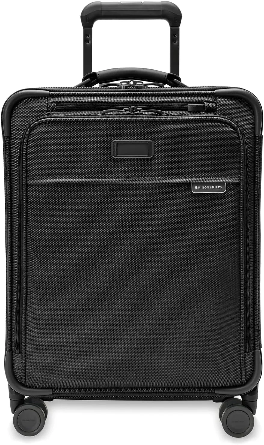 Briggs & Riley Global 21" Carry On Expandable Spinner - Luggage for International Travel, Suitcases with Wheels, Softside Rolling Bag for Men & Women, Self-Repairing Zipper- Baseline Collection, Black