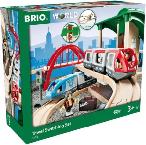 BRIO World - 33512 Travel Switching Set | Premium Wooden Train Toy Set with 42 Pieces & Accessories | Perfect for Children Ages 3 and Up | Compatible with All BRIO Railway Toys