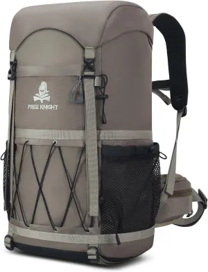 Bseash 40L Waterproof Hiking Backpack with Rain Cover, Outdoor Sport Travel Bag Daypack for Camping Climbing Skiing Cycling (Khaki)