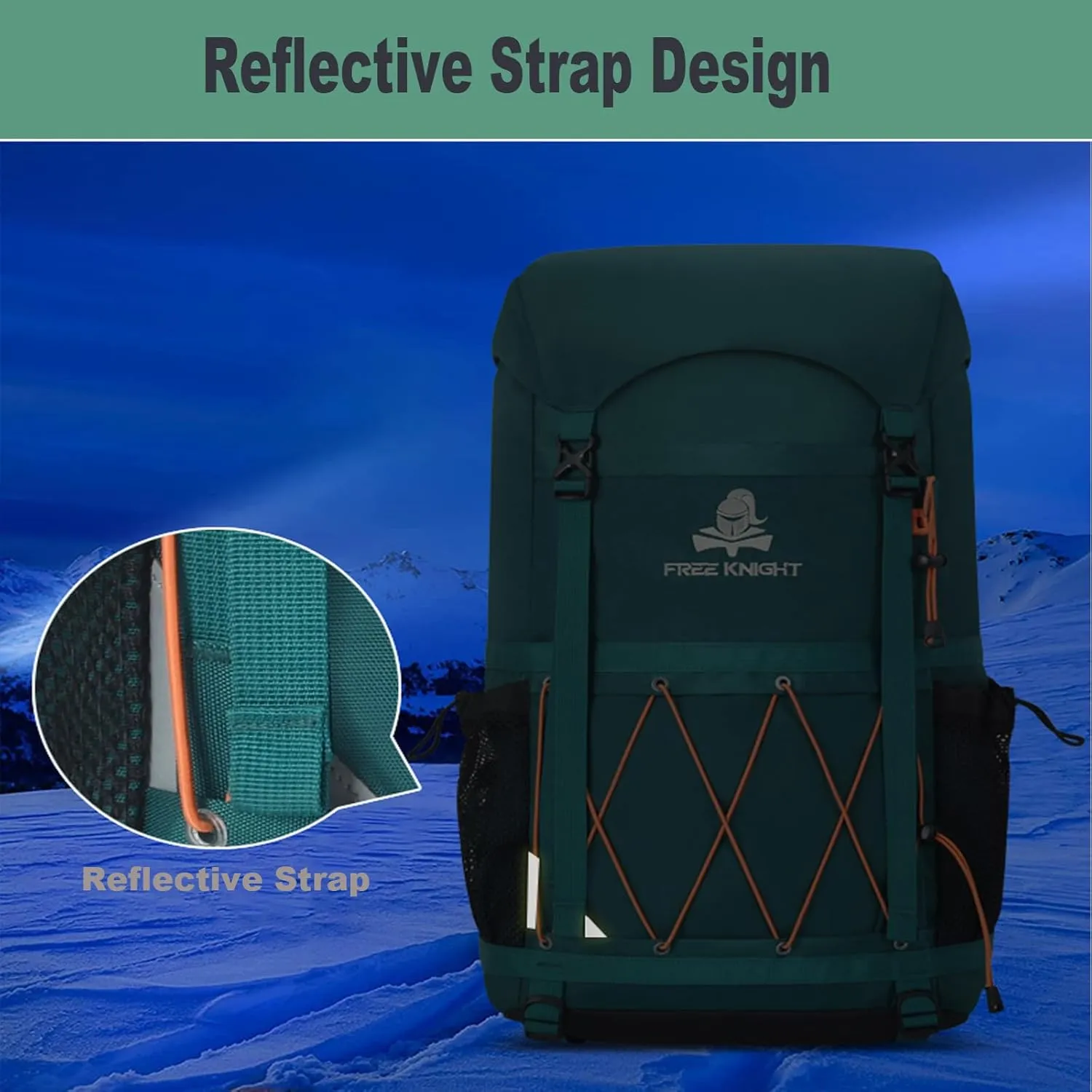 Bseash 40L Waterproof Hiking Backpack with Rain Cover, Outdoor Sport Travel Bag Daypack for Camping Climbing Skiing Cycling (Light Blue)