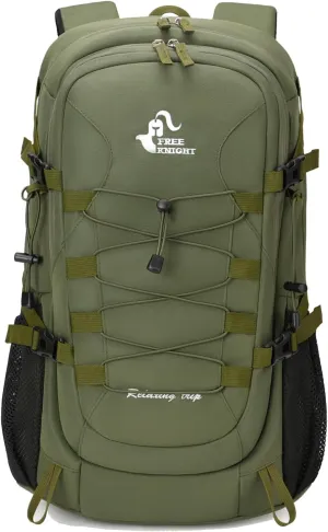 Bseash 40L Waterproof Hiking Camping Backpack with Rain Cover, Outdoor Sport Travel Bag Daypack for Climbing Skiing Cycling (Army Green)