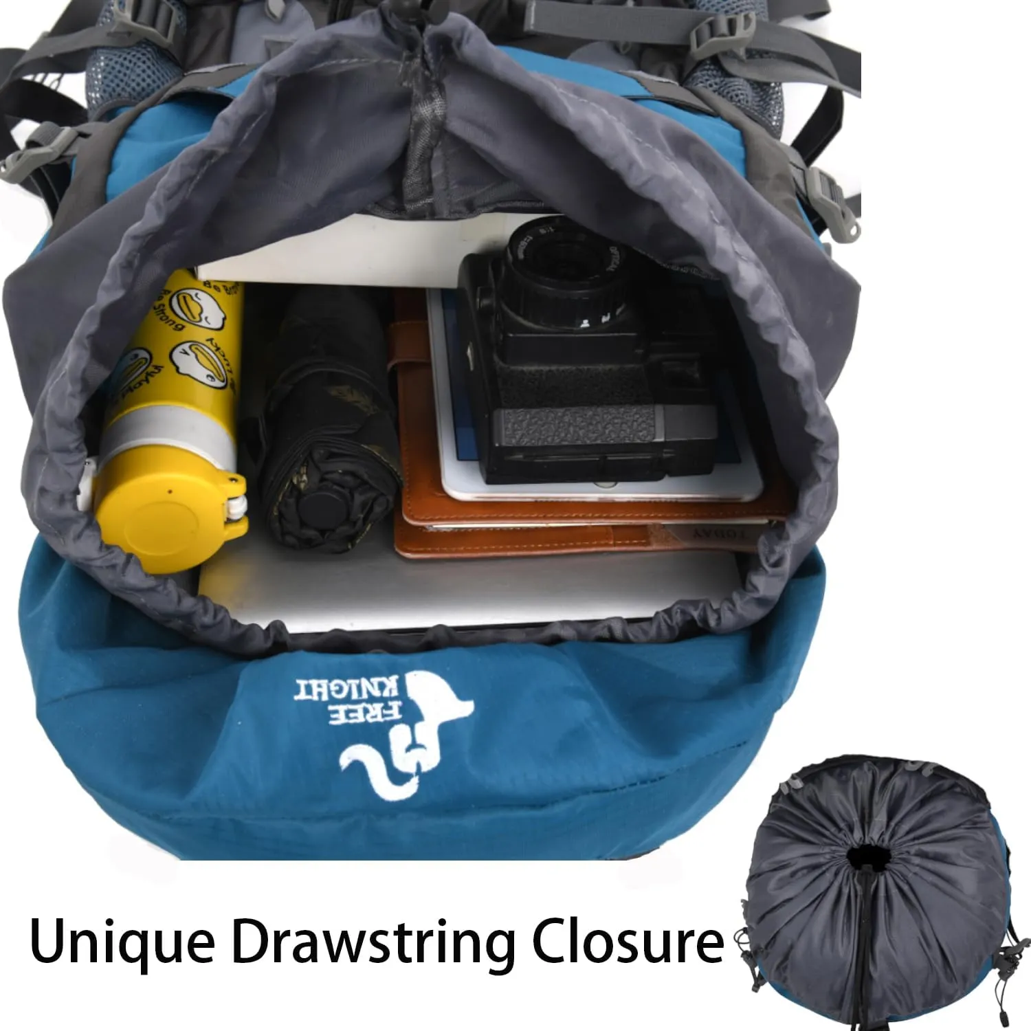 Bseash 60L Hiking Camping Backpack with Rain Cover, Waterproof Large Capacity Outdoor Sport Travel Daypack Climbing Touring (Orange)