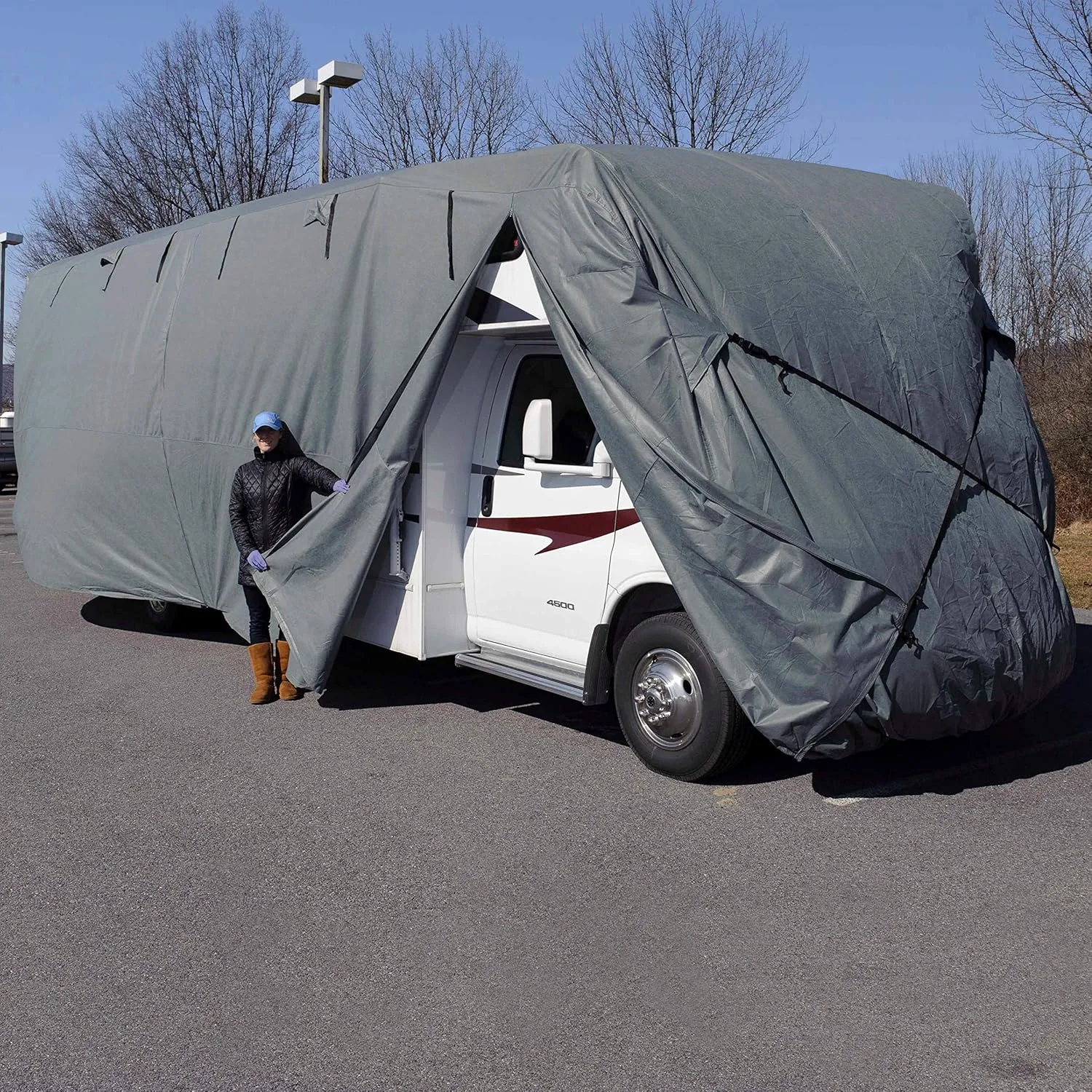Budge Class C RV Cover Fits Class C RVs up to 21' Long (Gray, Polypropylene), 256" L x 105" W x 108" H (RVRB-30)