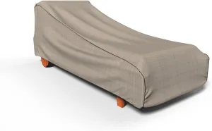 Budge P2A02PM1 English Garden Patio Chaise Lounge Chair Cover Heavy Duty and Waterproof, Medium, Tan Tweed