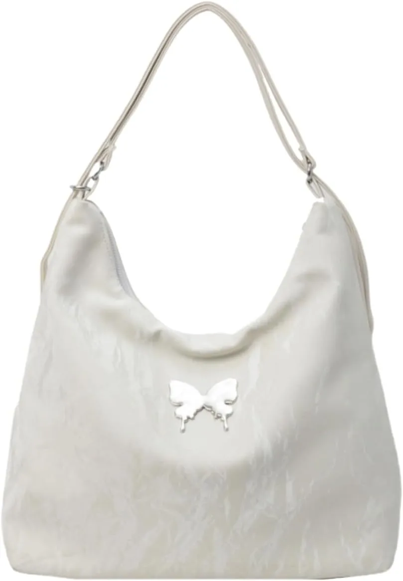 Butterfly Chic Tote Bag - Large Capacity Commuter Chain Shoulder Bag with Adjustable shoulder strap,Lockable Closure