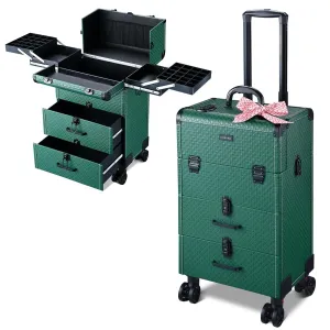 BYOOTIQUE Rolling Makeup Train Case Lockable Portable Cosmetic Organizer Trolley 2 DrBYOOTIQUEer Beauty Salon