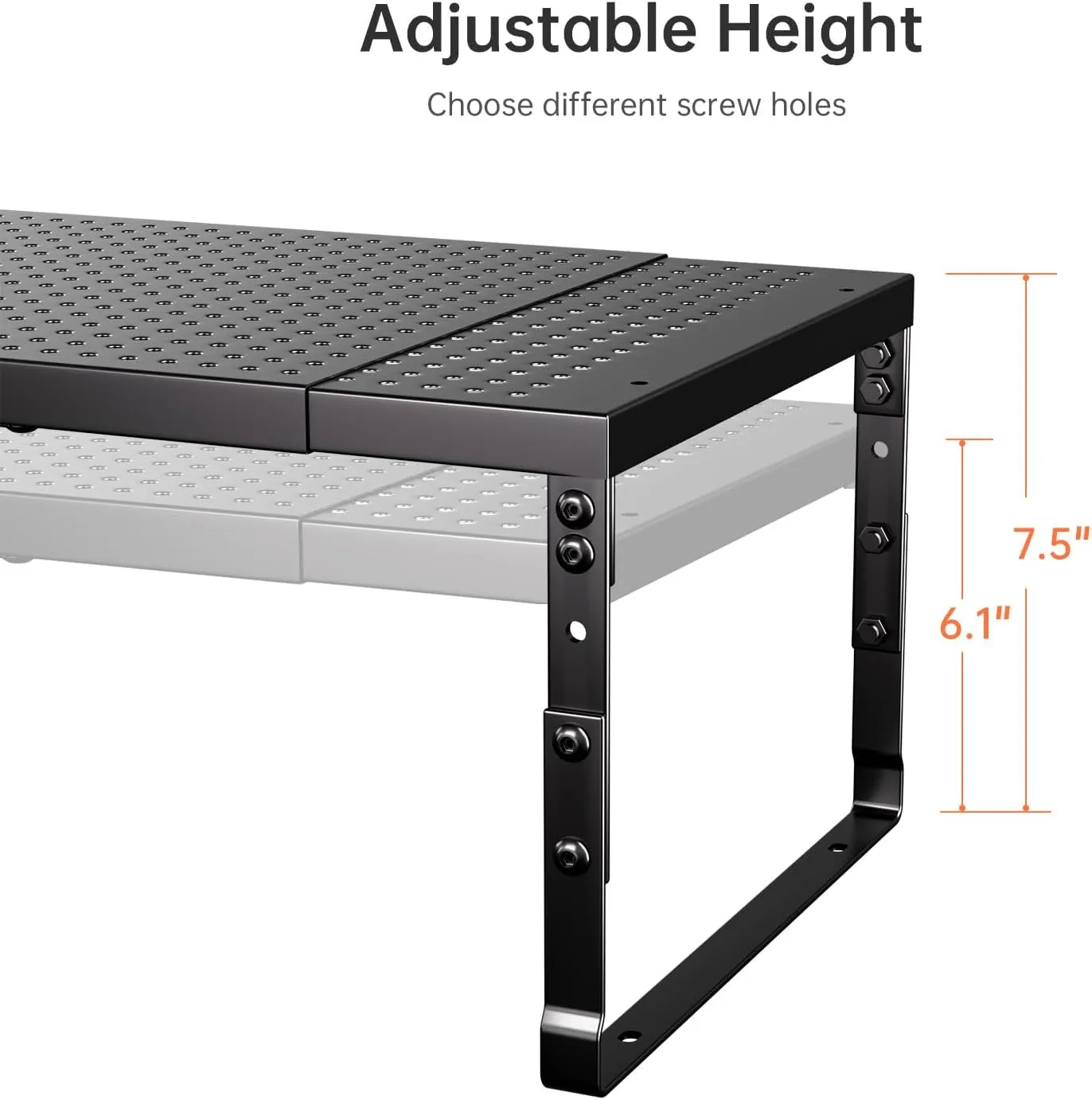Cabinet Shelf,Expandable Adjustable Stackable Kitchen Organizer,for cabinets, Kitchens, countertops, bathrooms Shelf Organizer(2Packs/Black,Large)