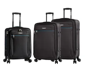 Calera Set of 3 Soft Shell Suitcase in Black