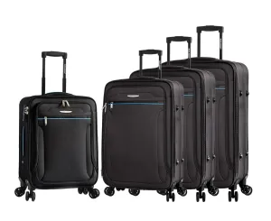 Calera Set of 4 Soft Shell Suitcase in Black