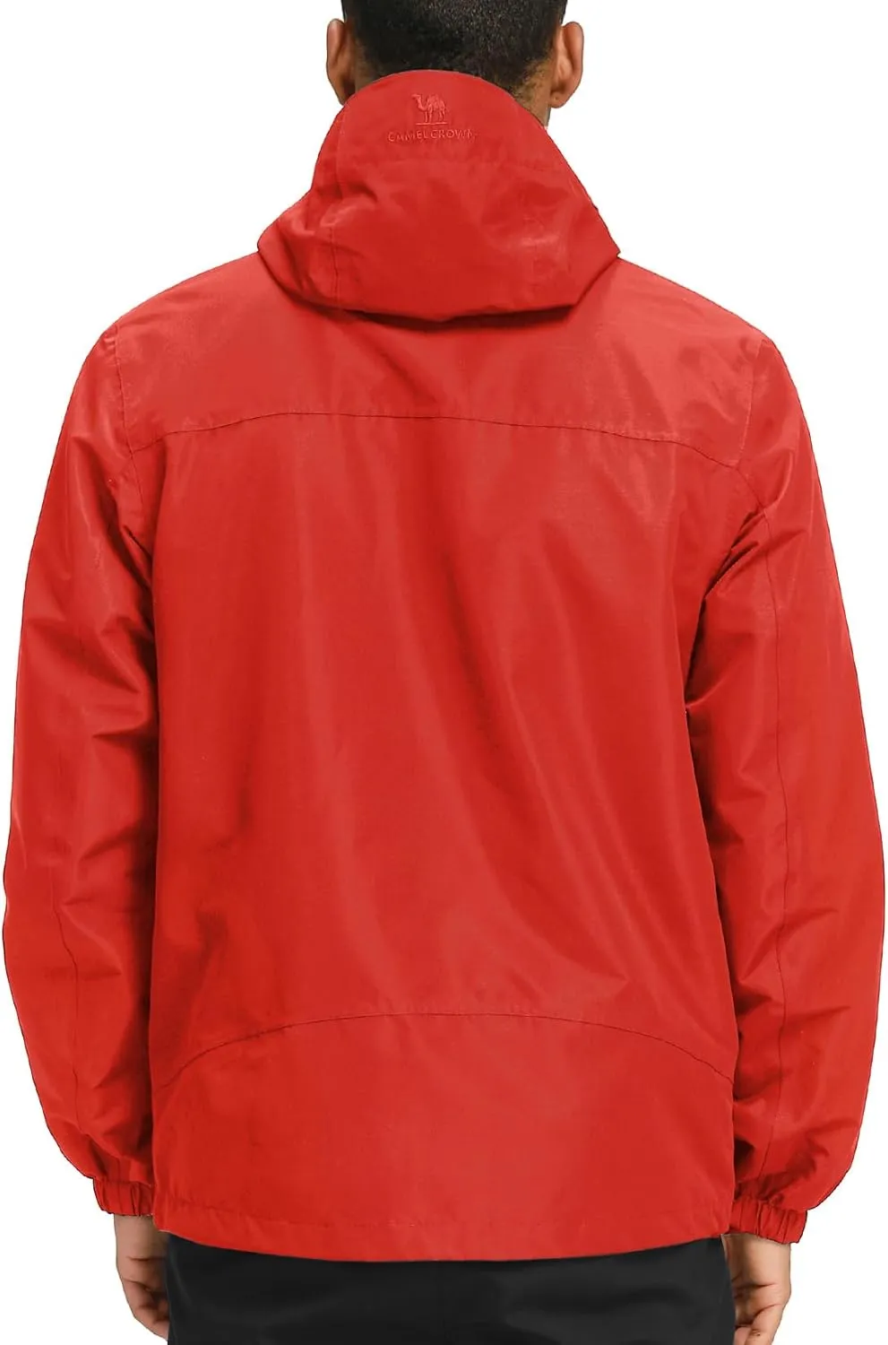 CAMEL CROWN Men's Waterproof Shell Jacket Windbreaker Hooded Rain Coat for Outdoor Hiking Climbing Traveling