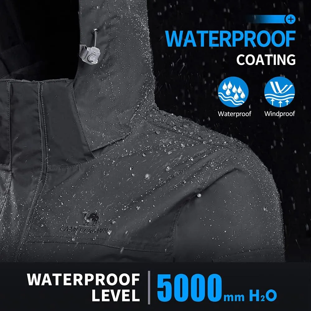 CAMEL CROWN Womens Waterproof Ski Jacket 3-in-1 Windbreaker Winter Coat Fleece Inner for Rain Snow Outdoor Hiking