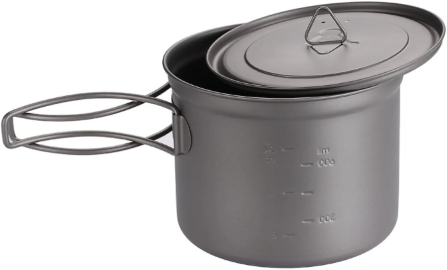 Camping Kitchen Utensil Folding Handle Outdoor Portable Camping Pot Single Pot with Lid Instant Noodle Pot Camping Cooker for Outdoor Cooking