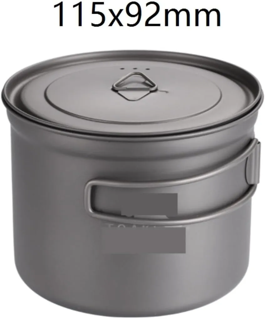 Camping Kitchen Utensil Folding Handle Outdoor Portable Camping Pot Single Pot with Lid Instant Noodle Pot Camping Cooker for Outdoor Cooking