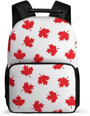 Canada Maple Leaf Travel Backpack Casual Daypacks Computer Shoulder Bag for Work Shopping Unisex 16 Inch