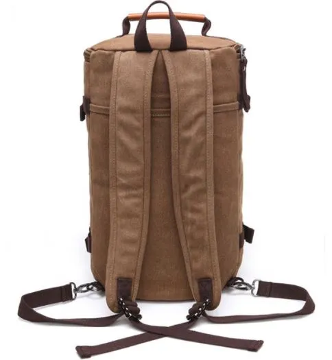 Canvas Backpack / Duffle Hybrid - Barrel Style