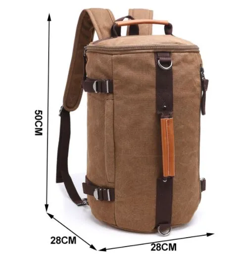Canvas Backpack / Duffle Hybrid - Barrel Style