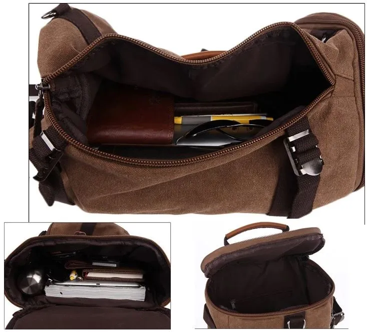 Canvas Backpack / Duffle Hybrid - Barrel Style