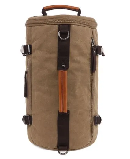 Canvas Backpack / Duffle Hybrid - Barrel Style