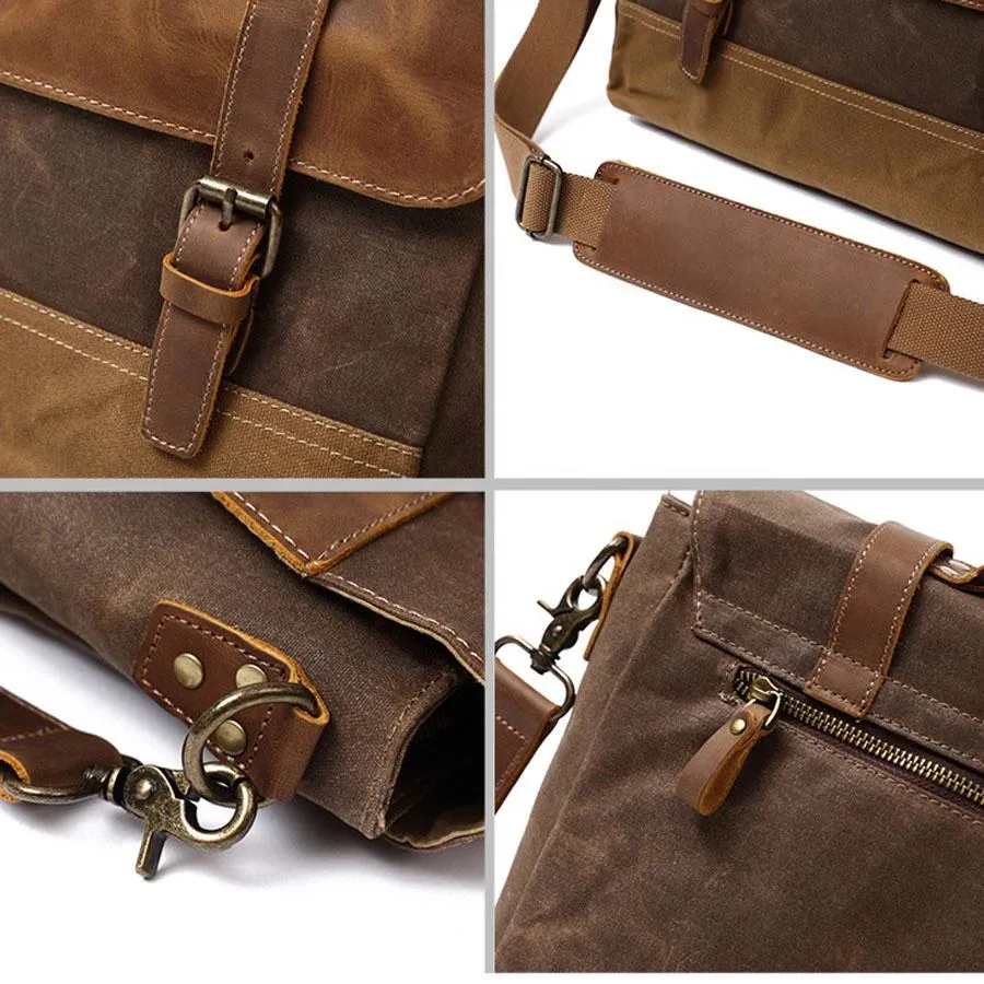 Canvas Leather Vintage Messenger Bag