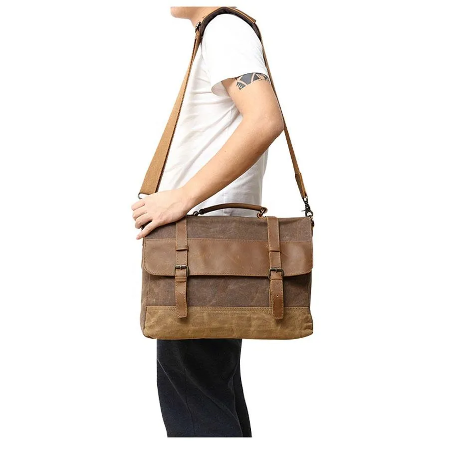 Canvas Leather Vintage Messenger Bag