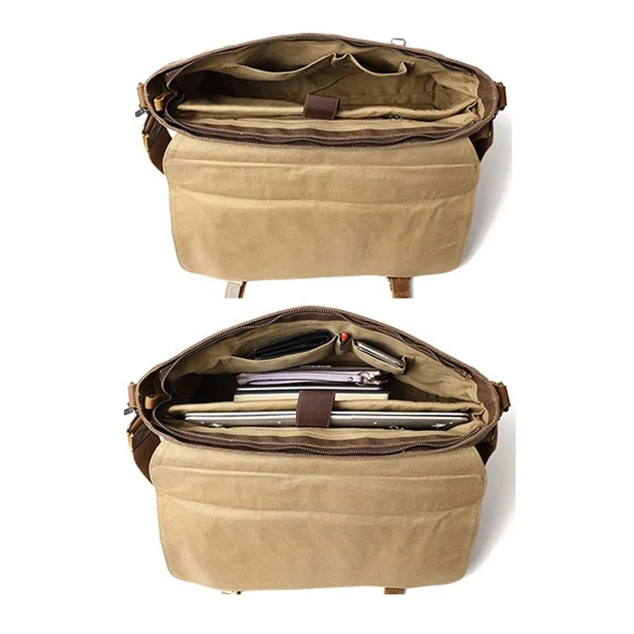 Canvas Leather Vintage Messenger Bag