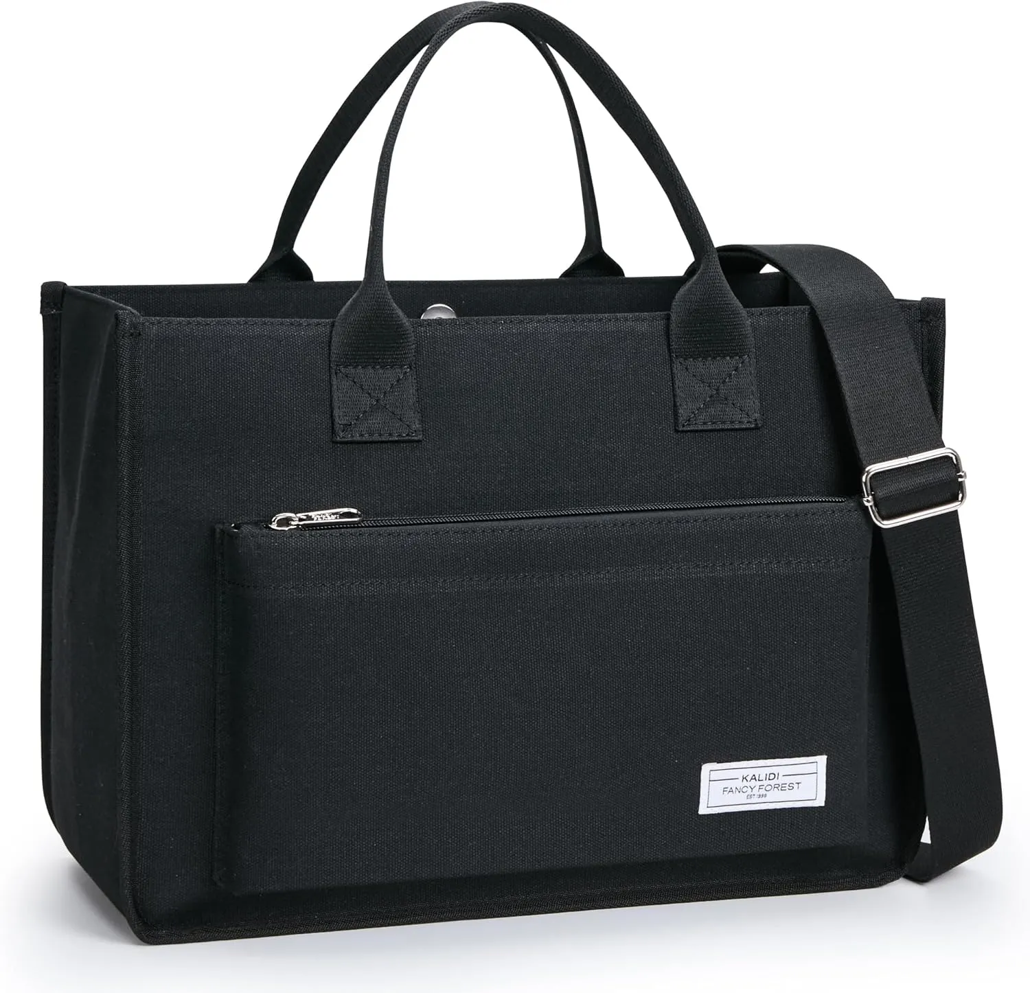 Canvas Tote Bag for Women Shoulder & Crossbody Handbag with Multi Pockets Zipper Ideal for Work Office Travel & Daily Use