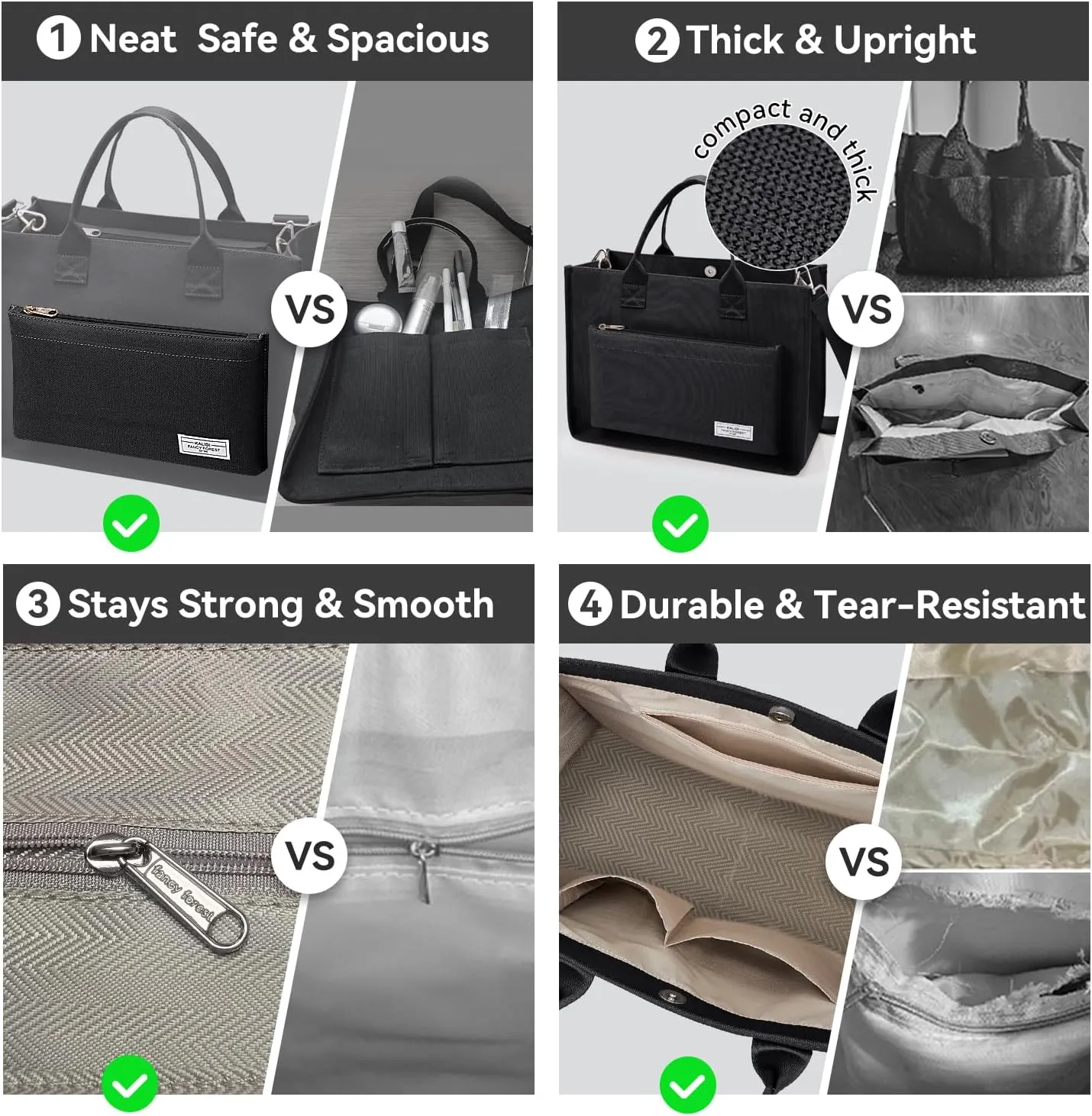 Canvas Tote Bag for Women Shoulder & Crossbody Handbag with Multi Pockets Zipper Ideal for Work Office Travel & Daily Use