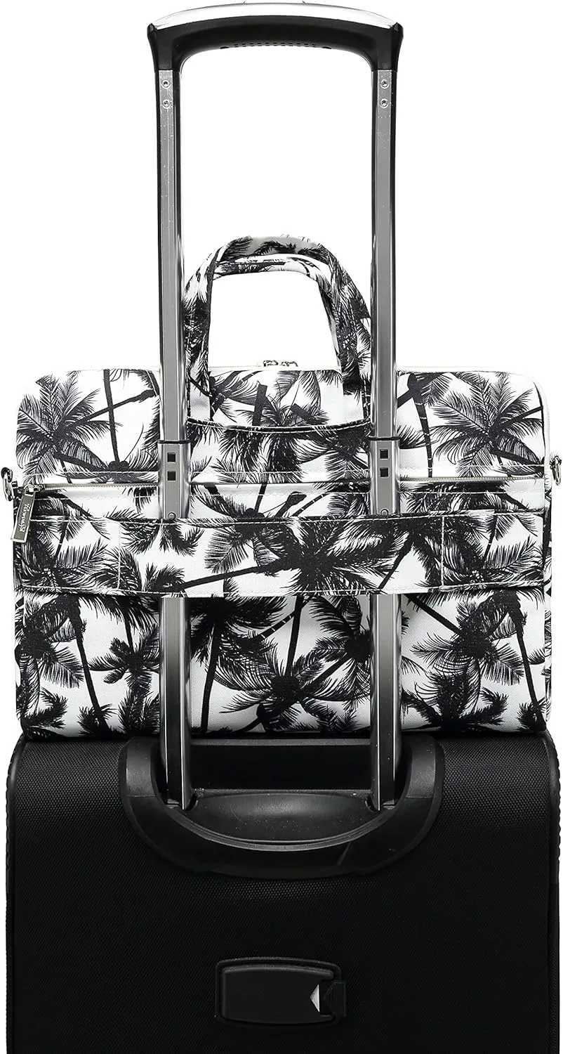 canvaslife Black coconut trees Pattern 15 inch Waterproof Laptop Shoulder Messenger Bag Case With Rebound Bubble Protection for 14 inch-15.6 inch laptop 15 Case Bag