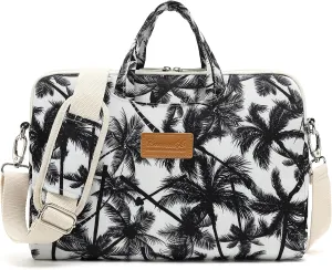 canvaslife Black coconut trees Pattern 15 inch Waterproof Laptop Shoulder Messenger Bag Case With Rebound Bubble Protection for 14 inch-15.6 inch laptop 15 Case Bag