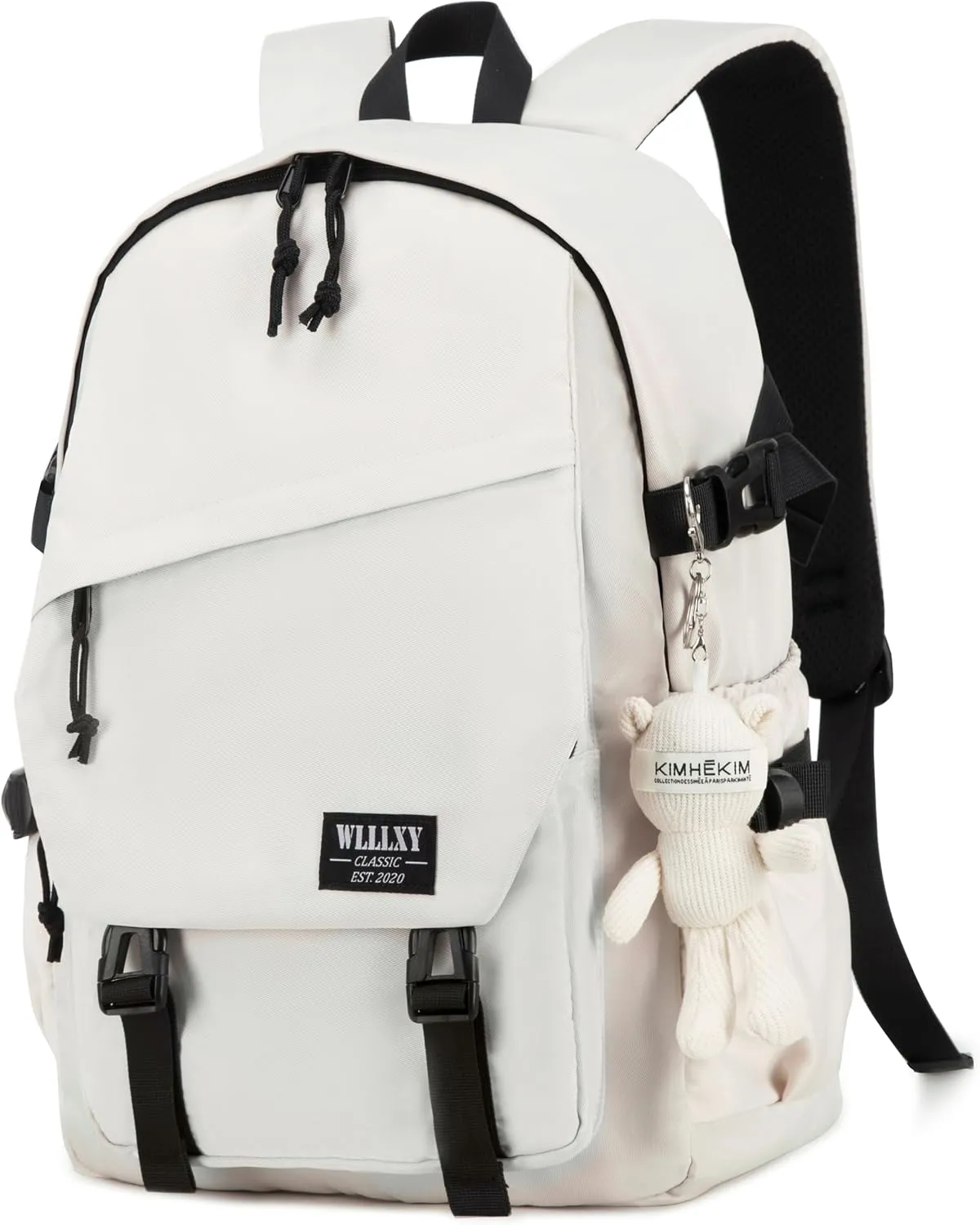 Caoroky knight College School Bag for Men Women Laptop Backpack 15.6 Inch Anti Theft Travel Daypack Large Elementary Middle High Bookbags for Teens Girls Boys Students-Large,off-white
