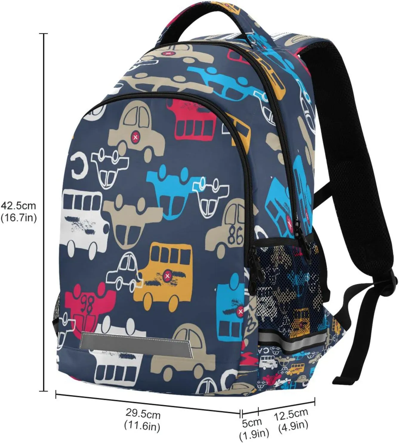 Car Backpack for Girls Kids Boys School Bookbags, Student Laptop Backpack Carrying Bag Casual Lightweight Travel Sports Day Packs