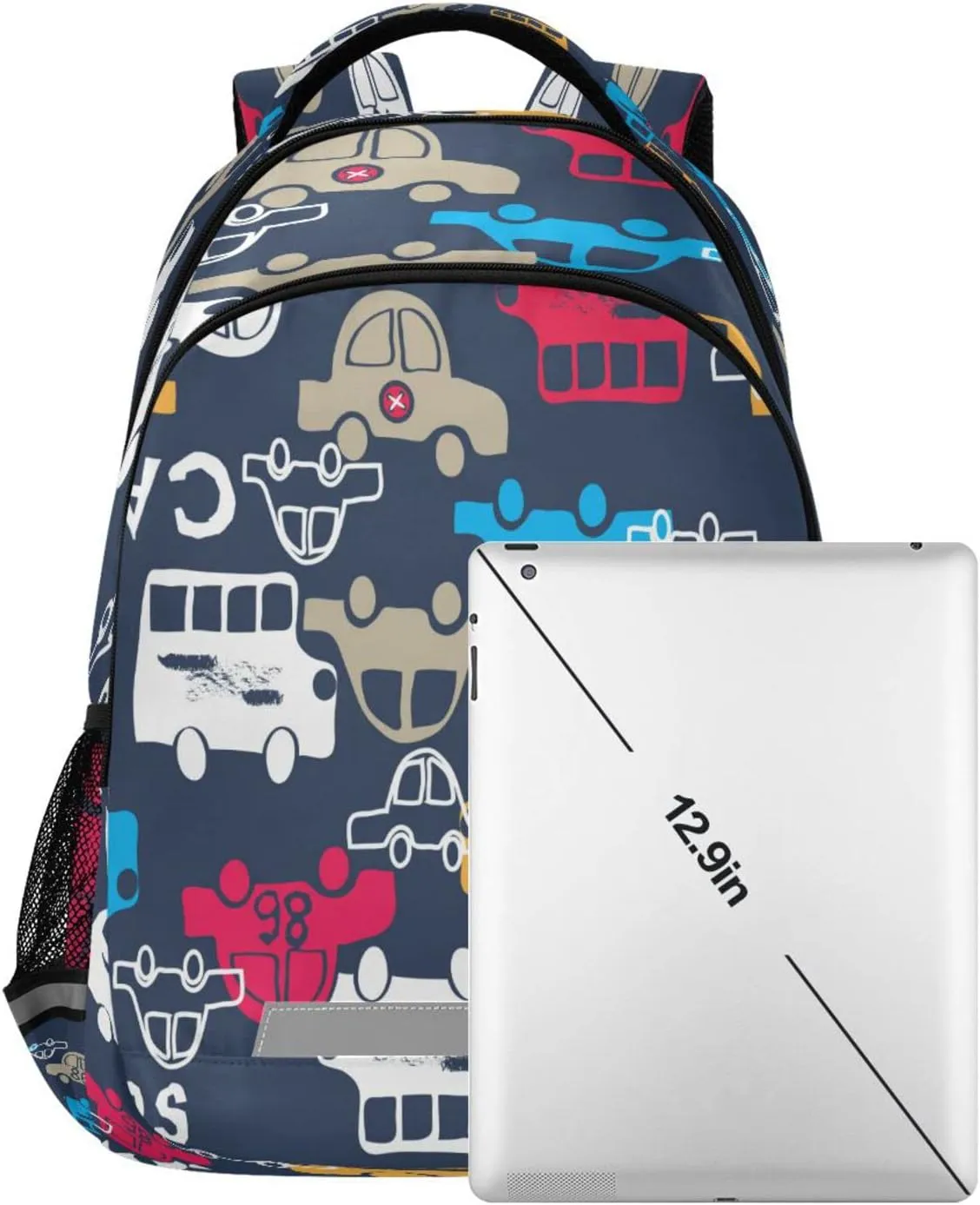 Car Backpack for Girls Kids Boys School Bookbags, Student Laptop Backpack Carrying Bag Casual Lightweight Travel Sports Day Packs