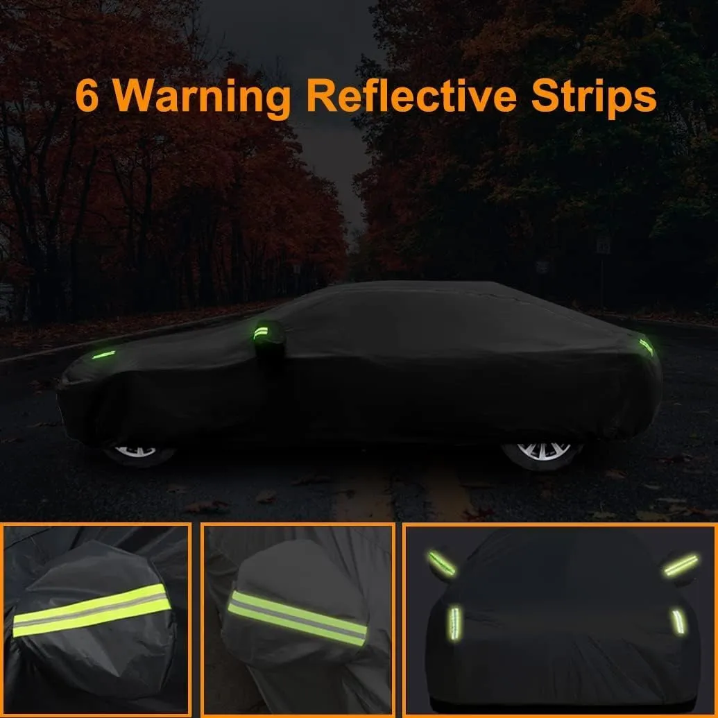 Car Cover Compatible with Chevrolet Corvette C7 C6 C5 C4 1984-2019, Waterproof All Weather Car Cover with Cotton Lining for Corvette C7 C6 C5 C4, Rain Snow Outdoor Cover with Reflective Strips