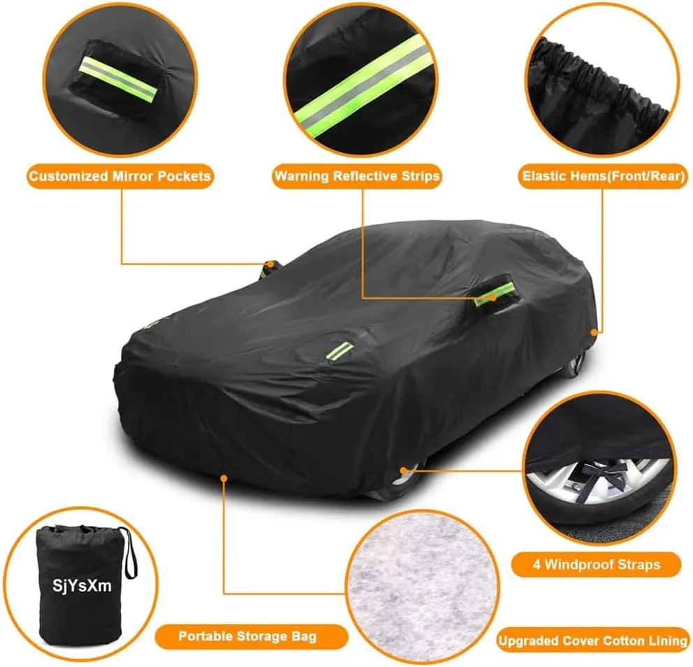 Car Cover Compatible with Chevrolet Corvette C7 C6 C5 C4 1984-2019, Waterproof All Weather Car Cover with Cotton Lining for Corvette C7 C6 C5 C4, Rain Snow Outdoor Cover with Reflective Strips