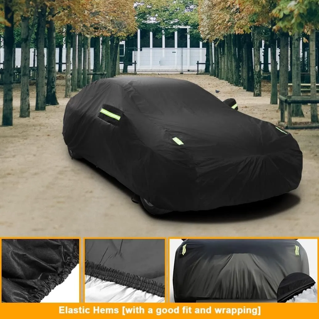 Car Cover Compatible with Chevrolet Corvette C7 C6 C5 C4 1984-2019, Waterproof All Weather Car Cover with Cotton Lining for Corvette C7 C6 C5 C4, Rain Snow Outdoor Cover with Reflective Strips