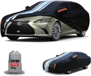 Car Cover Custom Fit for Lexus ES ES300 ES330 ES350 ES300h Outdoor/Indoor Full Car Cover, with Towel/Dust Bag. All Weather Waterproof Rain Snow UV Sun Protector.